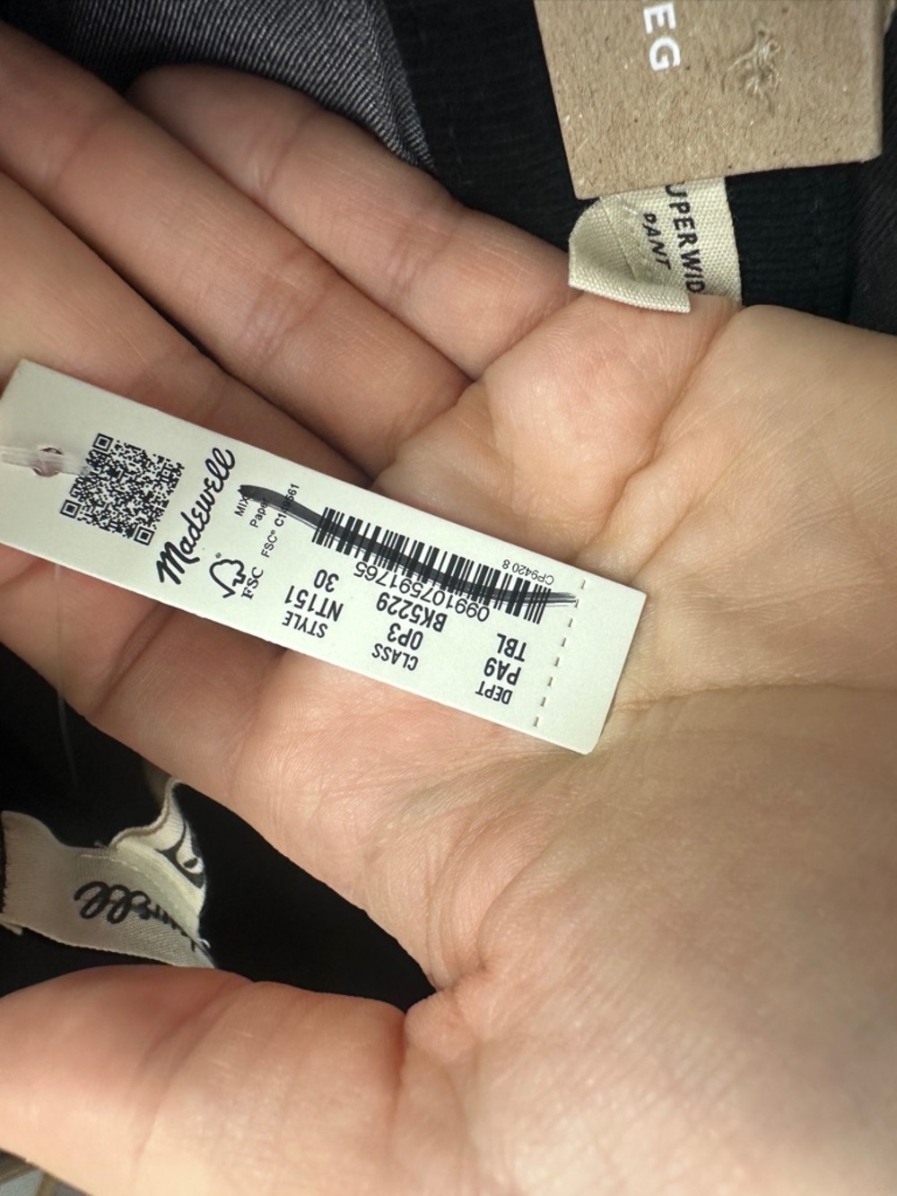 NWT Madewell Superwide-Leg Pants in Corduroy Black sz 30 - Picture 8 of 10
